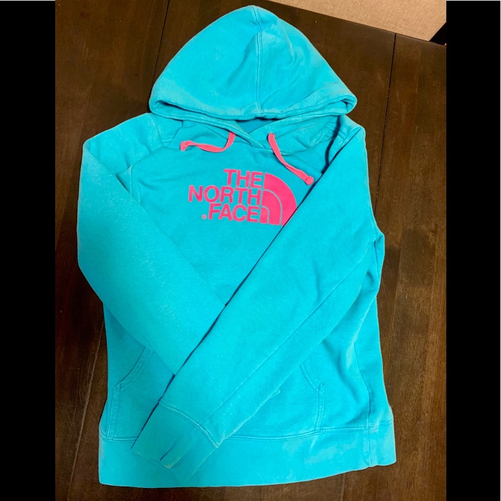 The Northface blue and hot pink hoodie